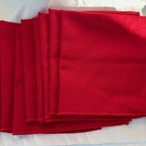 Set of 8 Vintage Red Cloth Table Napkins